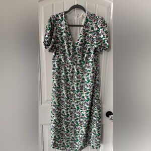 Boden Floral Dress - Green and Pink